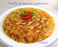 Tortilla de bacalao y pimientos