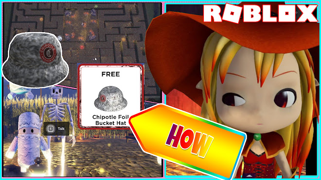ROBLOX CHIPOTLE BOORITO MAZE! GETTING TODAY'S DAILY VIRTUAL ITEM - CHIPOTLE FOIL BUCKET HAT