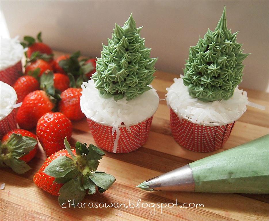 Red Velvet Christmas Tree Cupcake ~ Blog Kakwan