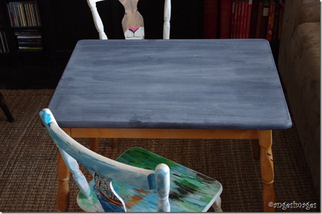 DIY Chalkboard Tabletop | dual purpose coffee table and kids' craft table | personallyandrea.com