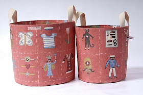 two fabric buckets, cotton