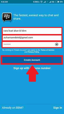 Buat ID BBM | Cara Buat Akun BBM ID Baru di Android Dengan Email Gmail 