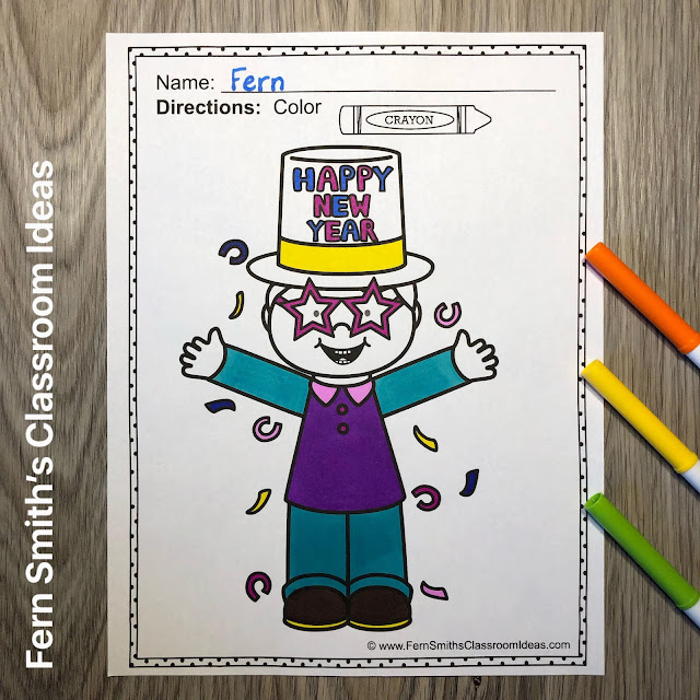 Click Here to Download this New Years Coloring Pages and 100th Day of School Coloring Pages Bundle TODAY For Your Students' New Year!