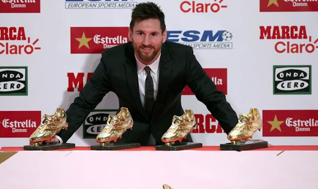 Lionel Messi Raih Sepatu Emas Eropa