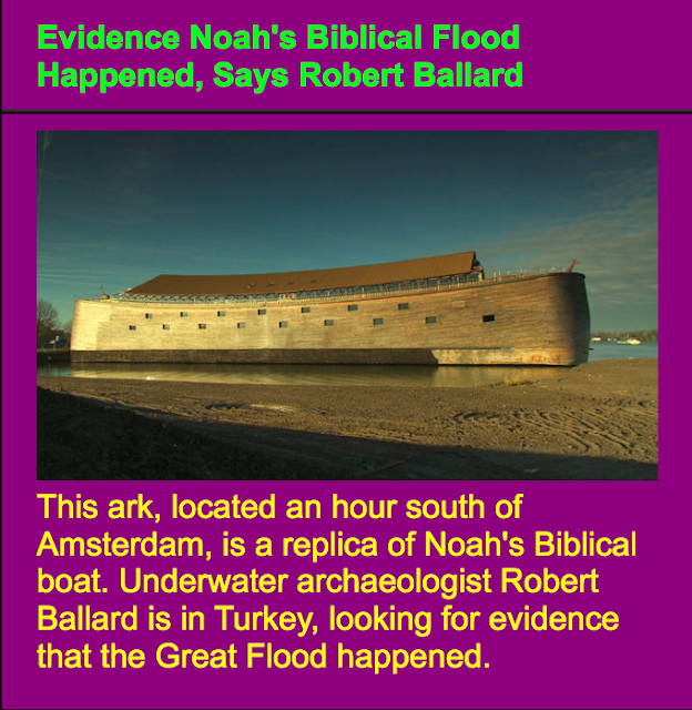Evidence Noah's Biblical Flood Happened, Says Robert Ballard