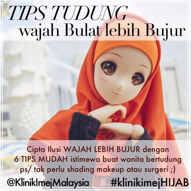 Tips Tudung Wajah Bulat Lebih Bujur