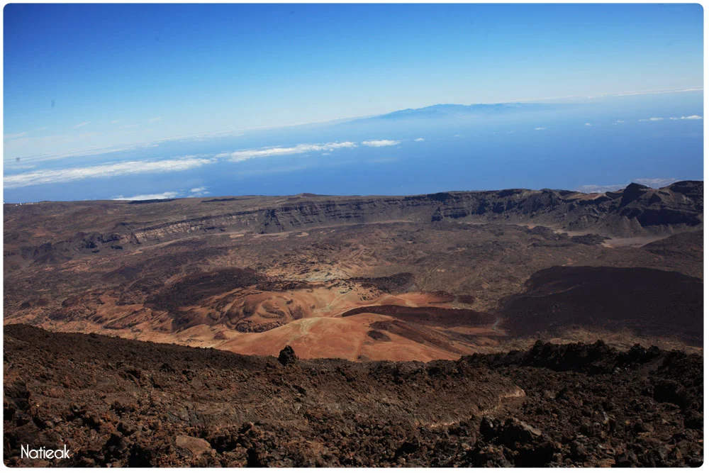 Vue du pic de Teide: au loin vue sur l'île Las Palmas