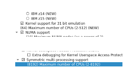 Max CPUs de s390 y powerpc