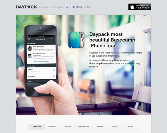 Daypack iphone app website