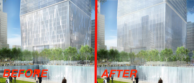Rendering of redesigned base at One World Trade Center by Skidmore, Owings & Merrill LLP (SOM) 