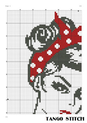 Girl power feminist cross stitch pattern