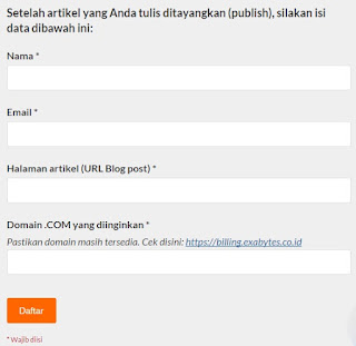  kali ini  akan menyebarkan tutorial cara mendapat domain  √ Promo Domain Com Murah dari Exabytes Hanya 10K