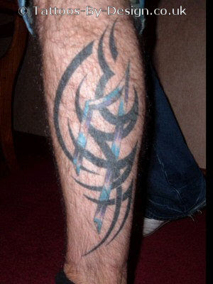 Polynesian Tribal Leg Tattoo by Jon Poulson. Polynesian Tribal Tattoo by Jon