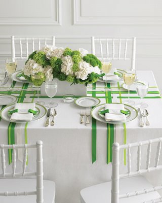 The ribbon is for the reception the tables are going to look like this