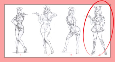 pin up nurse sketches