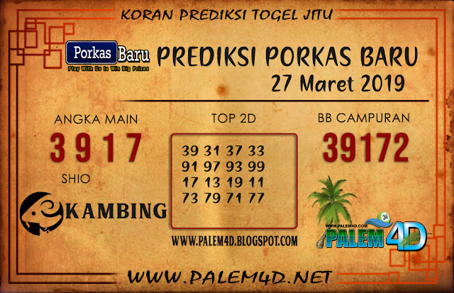 Prediksi Porkas Baru 27 Maret 2019