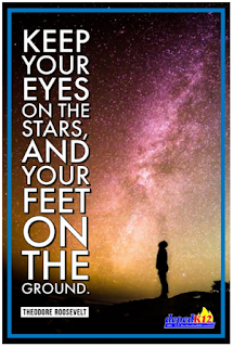 Keep your eyes on the stars, and your feet on the ground.   Theodore Roosevelt