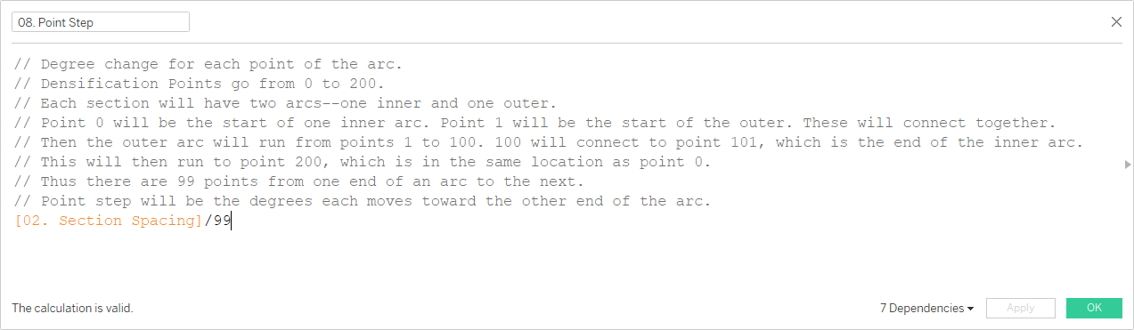 Point Step calculated field