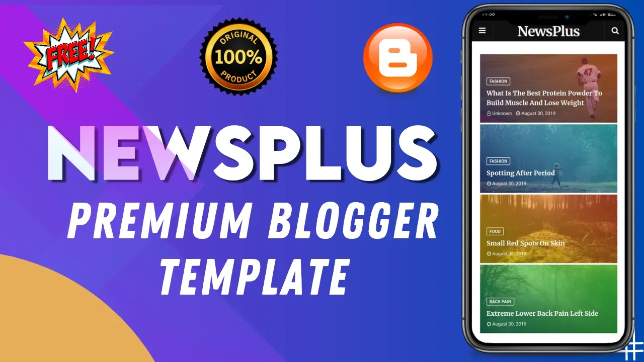 NewsPlus Premium Blogger Template free download