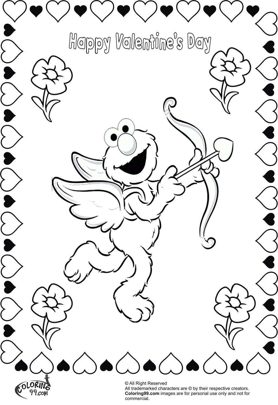 Download Elmo Valentine Coloring Pages | Team colors