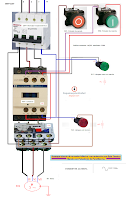 arranque directo de un motor trifasico, con proteccion por rele termico. mando con pulsadores de paro marcha 