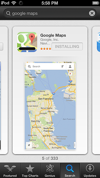 google maps app iphone