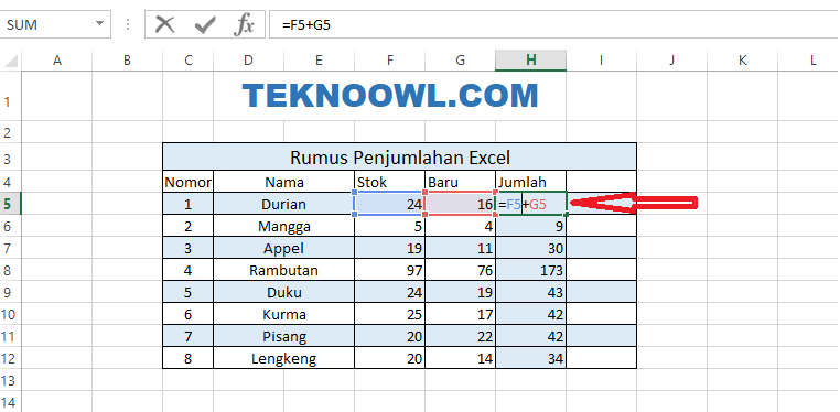 Rumus Perhitungan Microsoft Excel Lengkap - Tekno Owl