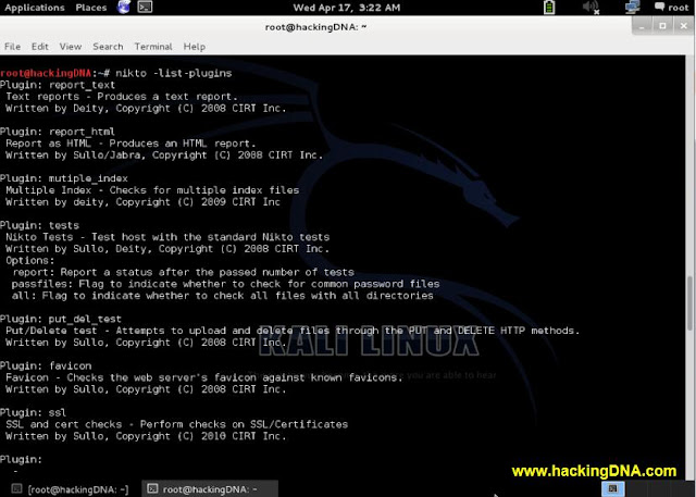NIKTO  LIST PLUGINS