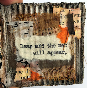 Recycled mini book with Tim Holtz Theories stamp set