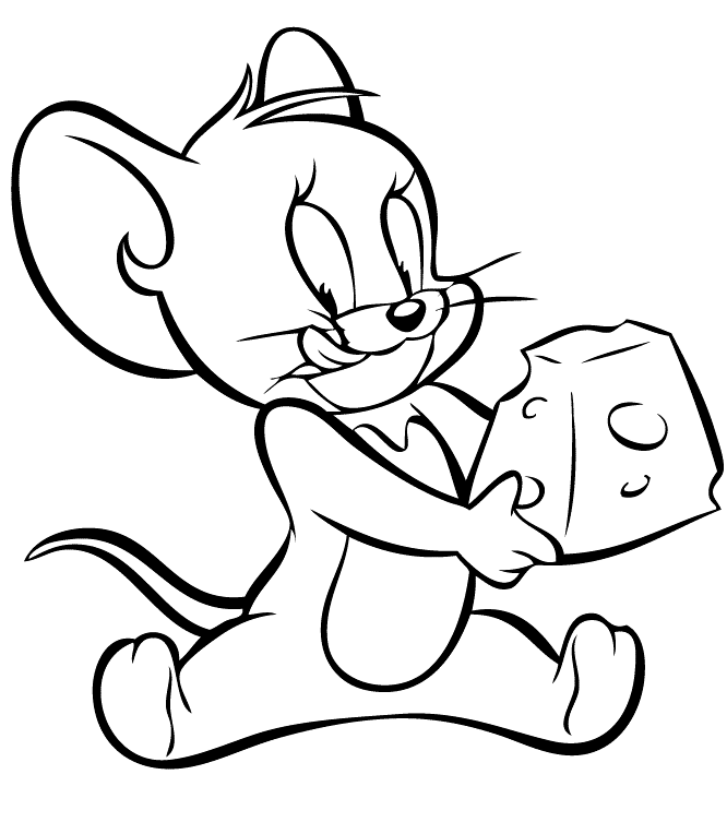 Mewarnai gambar  Jerry si tikus  pintar dalam serial kartun 