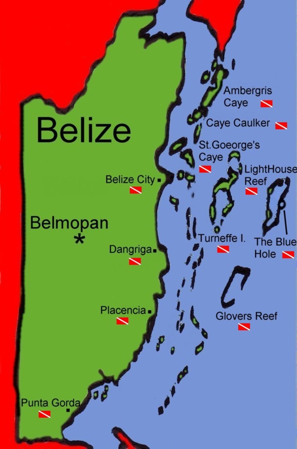 Map Of Belize And Guatemala. Belize a beautiful country