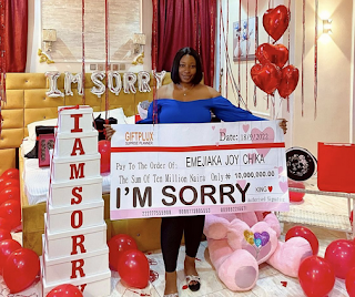 Nigerian man apologizes to his girlfriend with 'N10million' and other gifts - Africaflavour