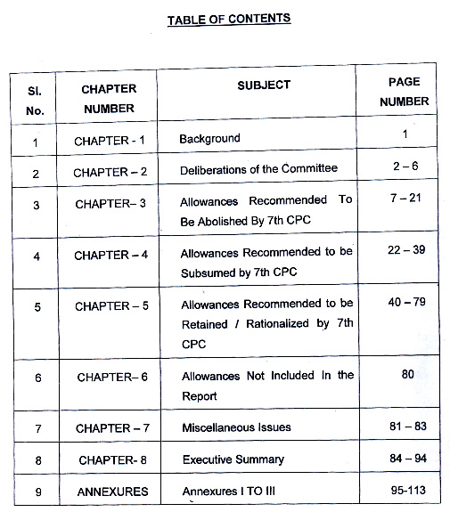 Report of the Committee on 7th CPC Allowances