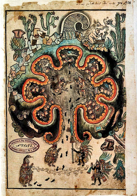 Чикомосток, изображенный в Historia Tolteca-Chichimeca.