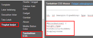 Menghilangkan Tulisan 'Power by Blogger'