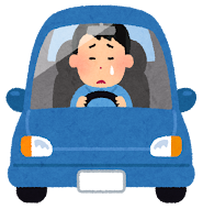 運転している男性のイラスト（
泣く）