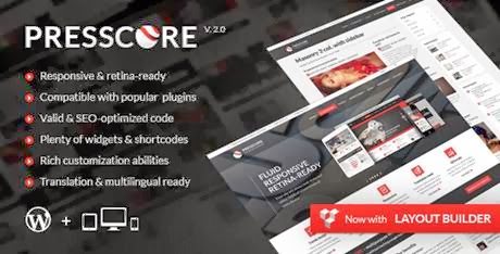 PressCore v2.0: responsive multipurpose WordPress theme