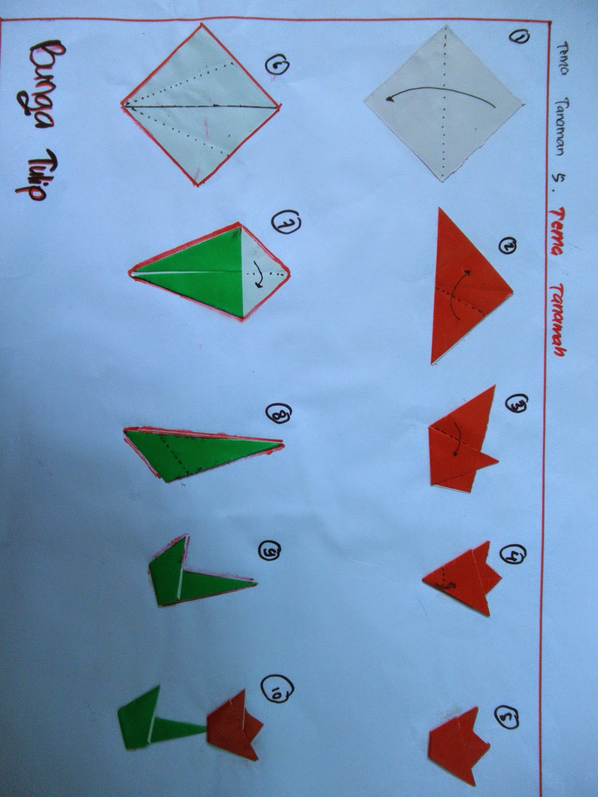 contoh origami melipat kertas untuk PAUD berdasarkan 