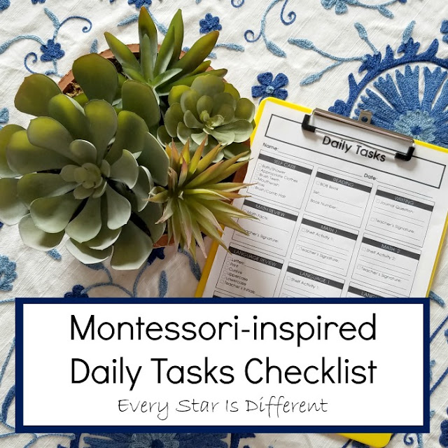 Montessori-inspired Daily Tasks Checklist