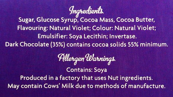 Review: Mr Stanley's Violet Creams Ingredients (vegan)