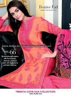 Gul Ahmed Festive Eid Limited Collection 2015-2016 [Trencia Satin Silk]