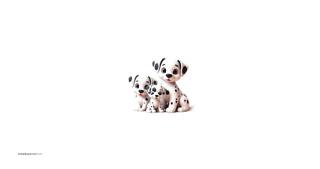 3D Cute Dalmatian Puppies HD Wallpaper