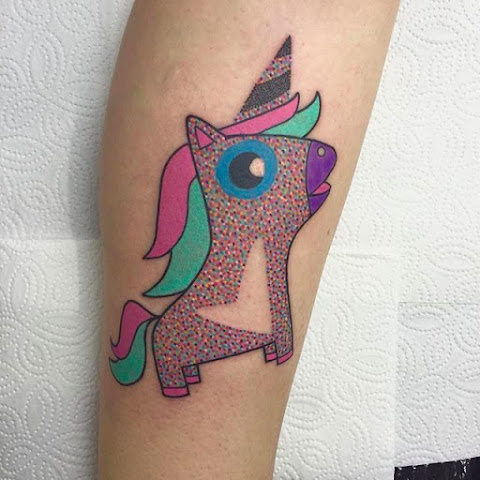 Cute and Glittery Animal Tattoos by Pengi Tigerstyle