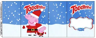 Etiquetas de Peppa Pig en Navidad para imprimir gratis.