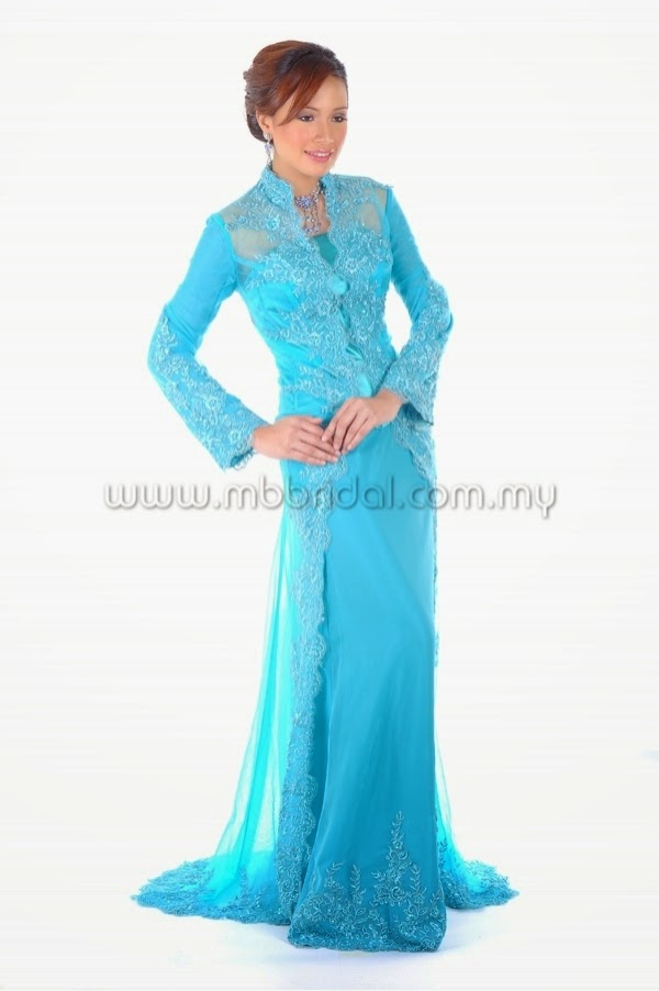 25 Contoh Model Baju Pengantin Muslim Warna  Biru  