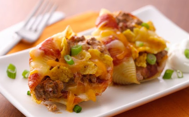 Taco Filled Pasta Shells #dinner #recipes