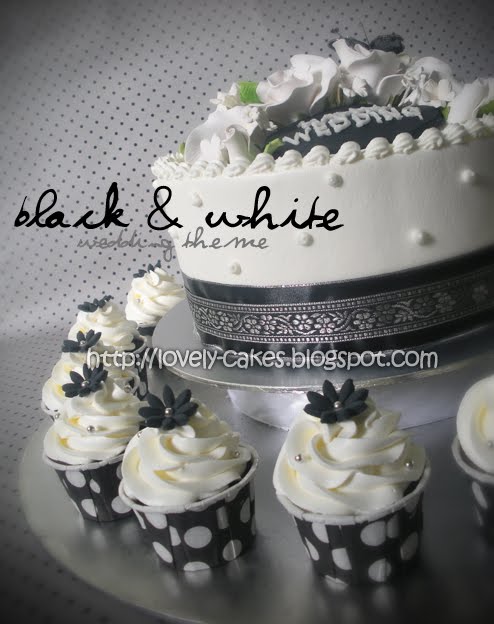 Wedding set of Cake Cupcakes 16pcs Chocolate Flavor with Buttercream 