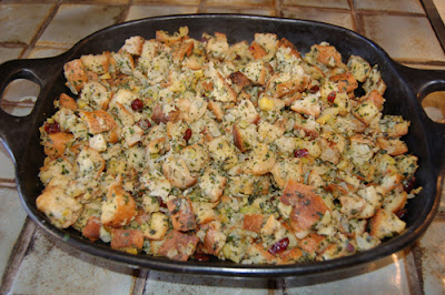 Herbed chestnut stuffing with cranberries