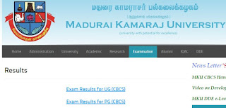 Madurai Kamaraj University RESULTS