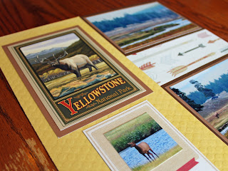 Yellowstone National Park Scrapbook Page Elk Wildlife Viewing